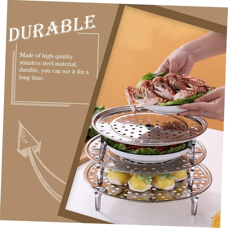 Ciieeo 2pcs Stainless Steel Steaming Rack Compact Design for Fish Veggies Even Cooking - Image 2